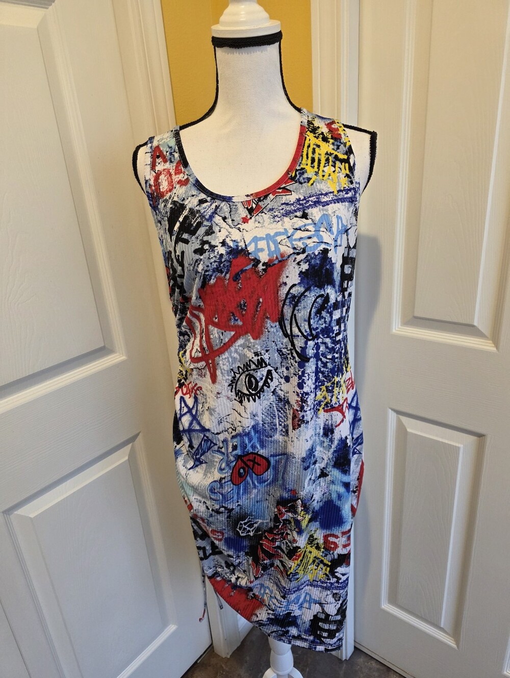 COLORFUL FULL CIRCLE TRENDS WIYH LOVE DRESS, SIZE 1X, NEW